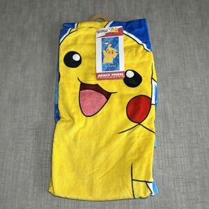 NWT Nintendo Pokemon Towel Pikachu Pokeball Large 54"×27"  Beach Bath Pool Party